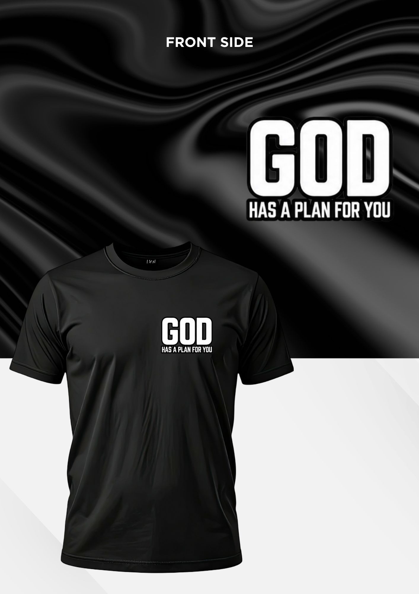 God Has a Plan For You black tee, styled front
